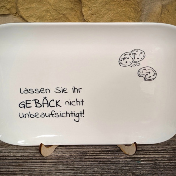 Großer Deko Teller - Lassen Sie Ihr GEBÄCK nicht unbeaufsichtigt