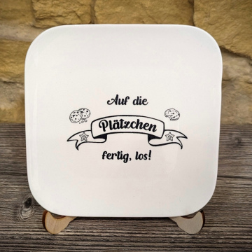 Kleiner Deko Teller - Auf die Plätzchen, fertig, los!