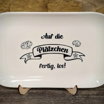 Großer Deko Teller - Auf die Plätzchen, fertig, los!