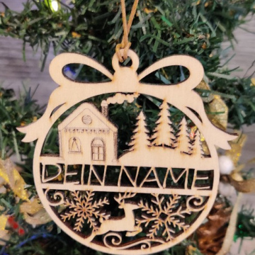 Personalisierter Weihnachtsbaumanhänger Haus